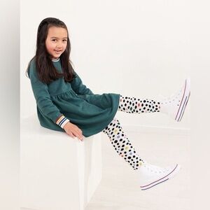 Hanna Anderson Rainbow Cuff Print Knit Dress In French
Terry Sz 6-7